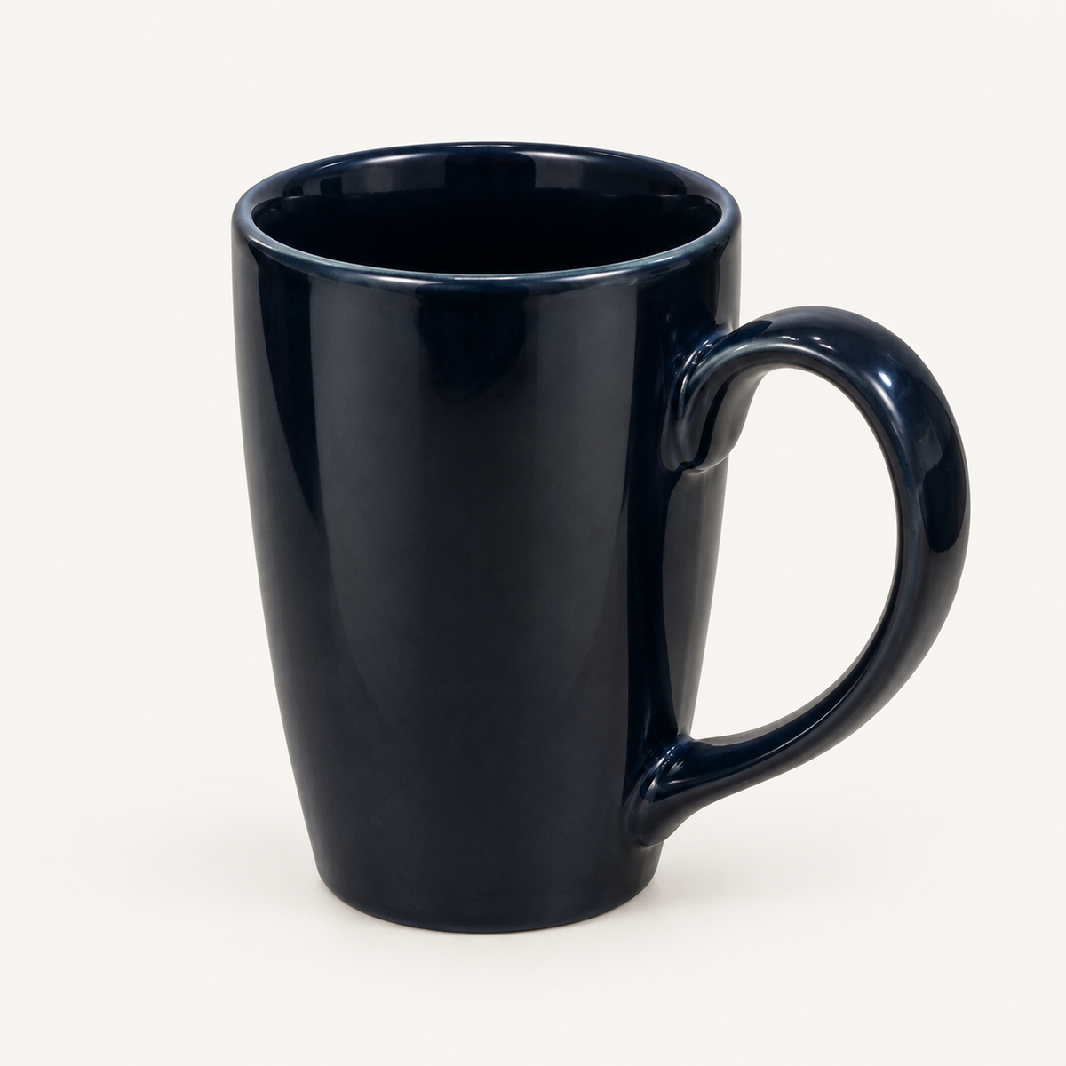 Tall Dark Glossy Mug — catalogue front view