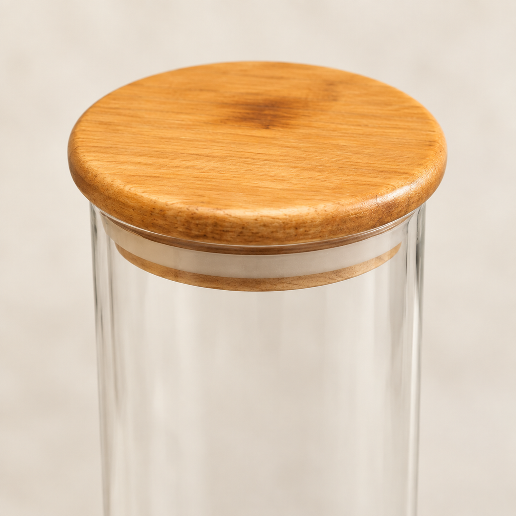 Large Glass Storage Jar with Wooden Lid – 1300ml