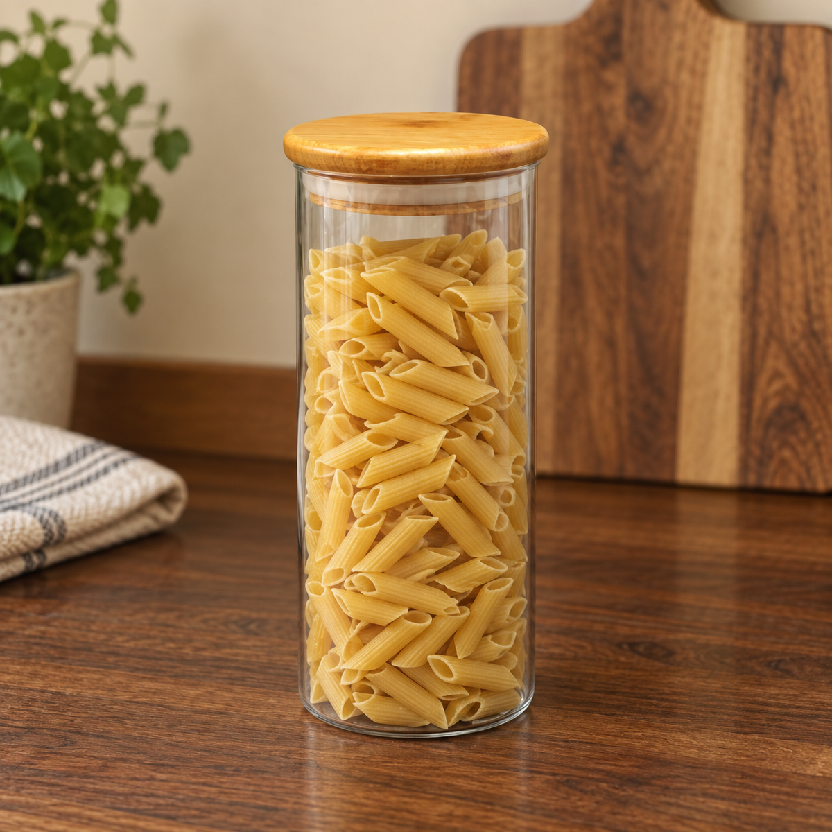Large Glass Storage Jar with Wooden Lid – 1300ml