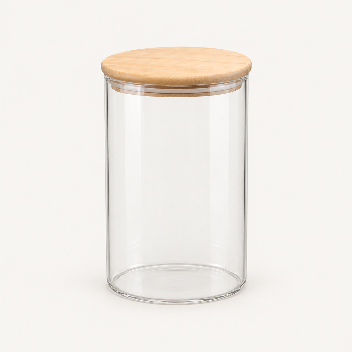 Medium Glass Storage Jar with Wooden Lid – 1050ml