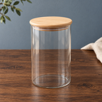 Medium Glass Storage Jar with Wooden Lid – 1050ml