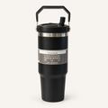Black Travel Tumbler with Carry Handle — front
