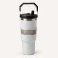 Light Grey Travel Tumbler with Carry Handle — front