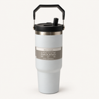 Light Grey Travel Tumbler with Carry Handle — front