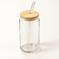 Glass Sipper with Wooden Lid & Reusable Straw
