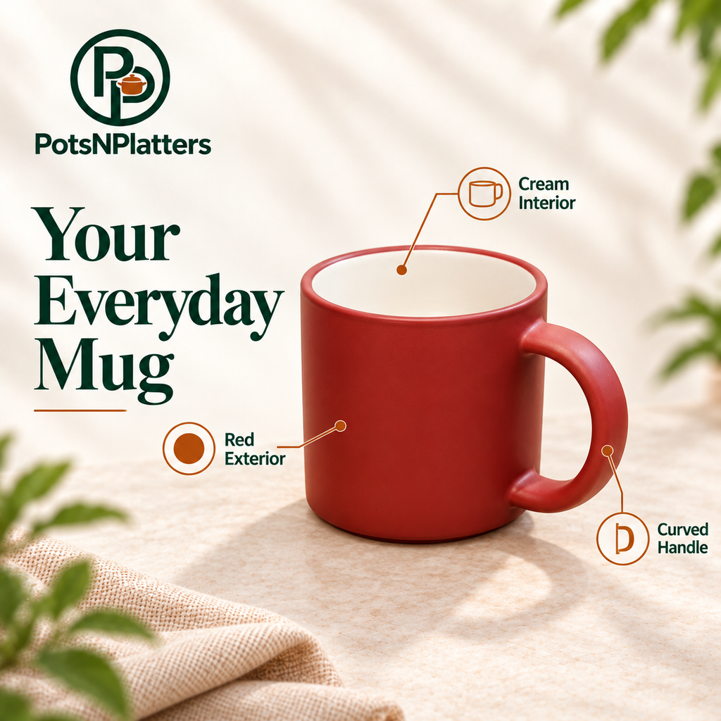 Red Mug with Cream Interior — feature overview