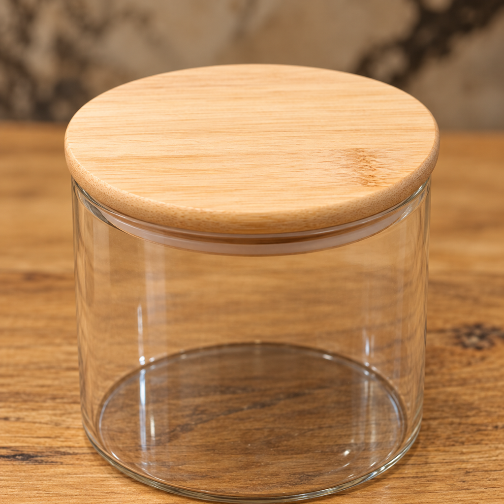 Small Glass Storage Jar with Wooden Lid – 685ml