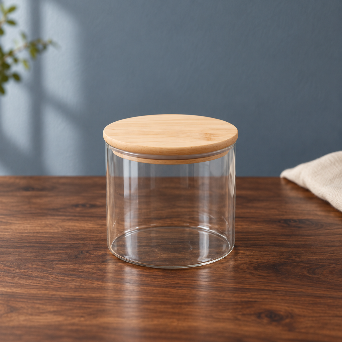 Small Glass Storage Jar with Wooden Lid – 685ml